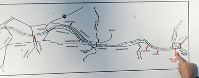 Map of Dartmoor Valley showing access points to Tutaekuri River